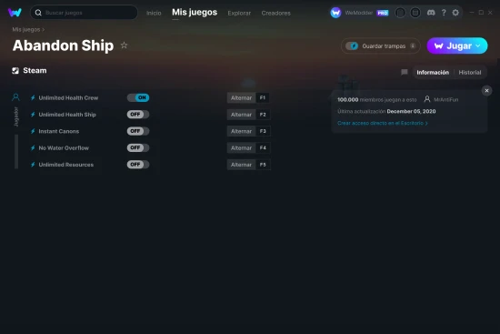captura de pantalla de las trampas de Abandon Ship
