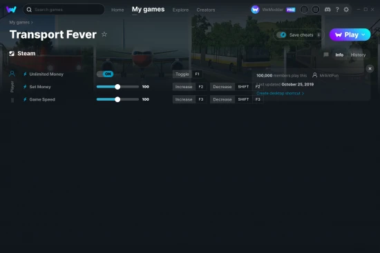 Transport Fever cheats screenshot