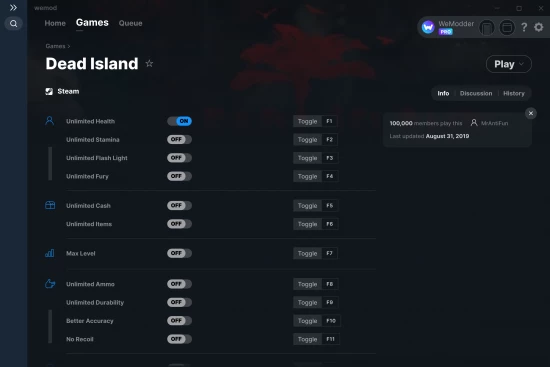 Dead Island cheats screenshot