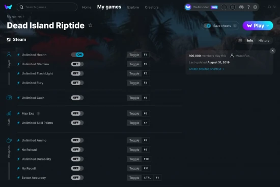 Dead Island Riptide cheats screenshot