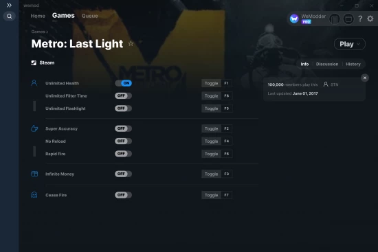 Metro: Last Light cheats screenshot