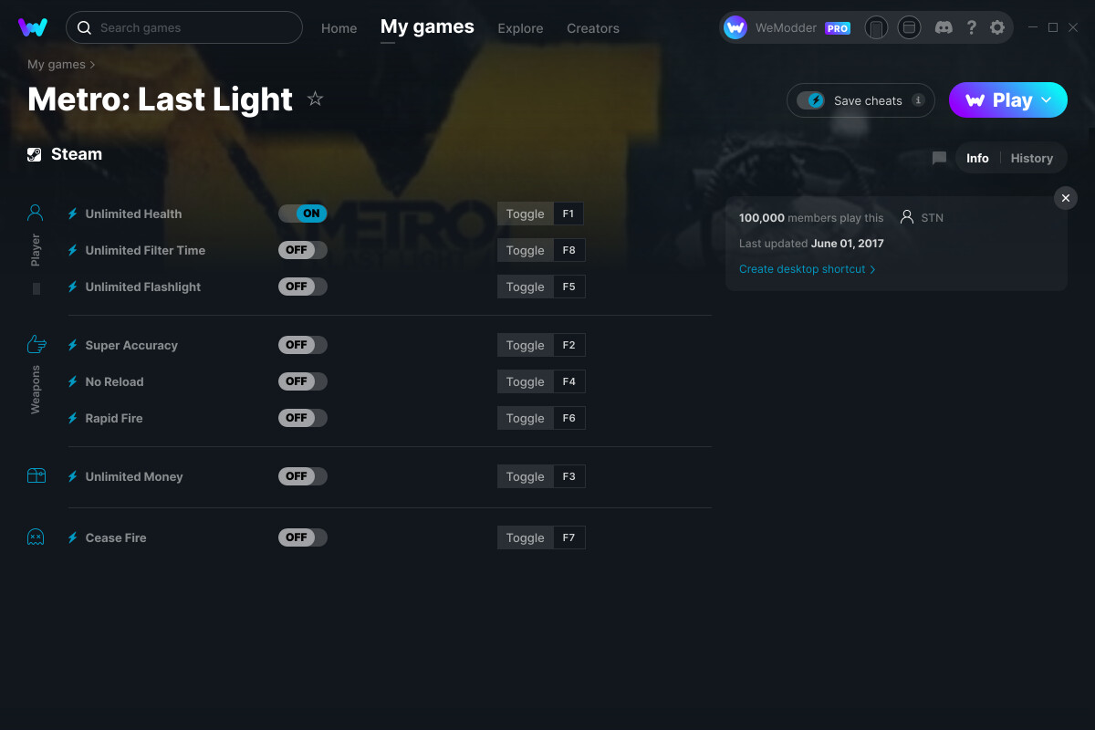 metro last light cheat codes pc