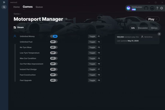 Motorsport Manager cheats screenshot