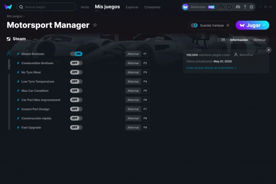 captura de pantalla de las trampas de Motorsport Manager