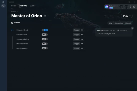 Master of Orion cheats screenshot