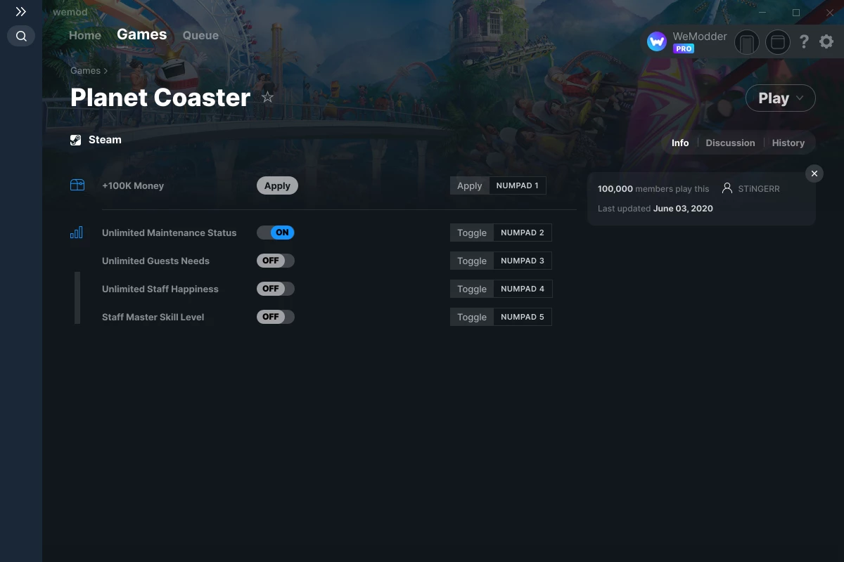 Planet Coaster cheats screenshot