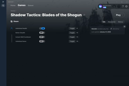 Shadow Tactics: Blades of the Shogun cheats screenshot