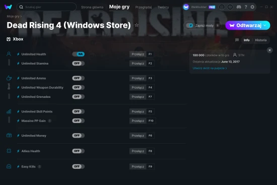 cheaty Dead Rising 4 (Windows Store) zrzut ekranu