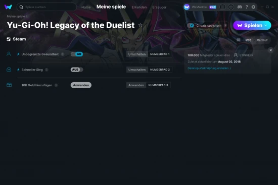 Yu-Gi-Oh! Legacy of the Duelist Cheats Screenshot