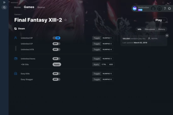 Final Fantasy XIII-2 cheats screenshot