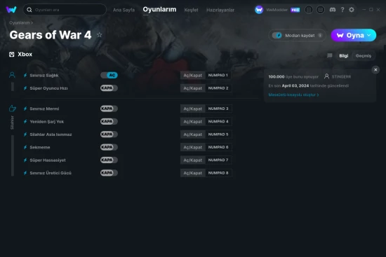 Gears of War 4 hilelerin ekran görüntüsü