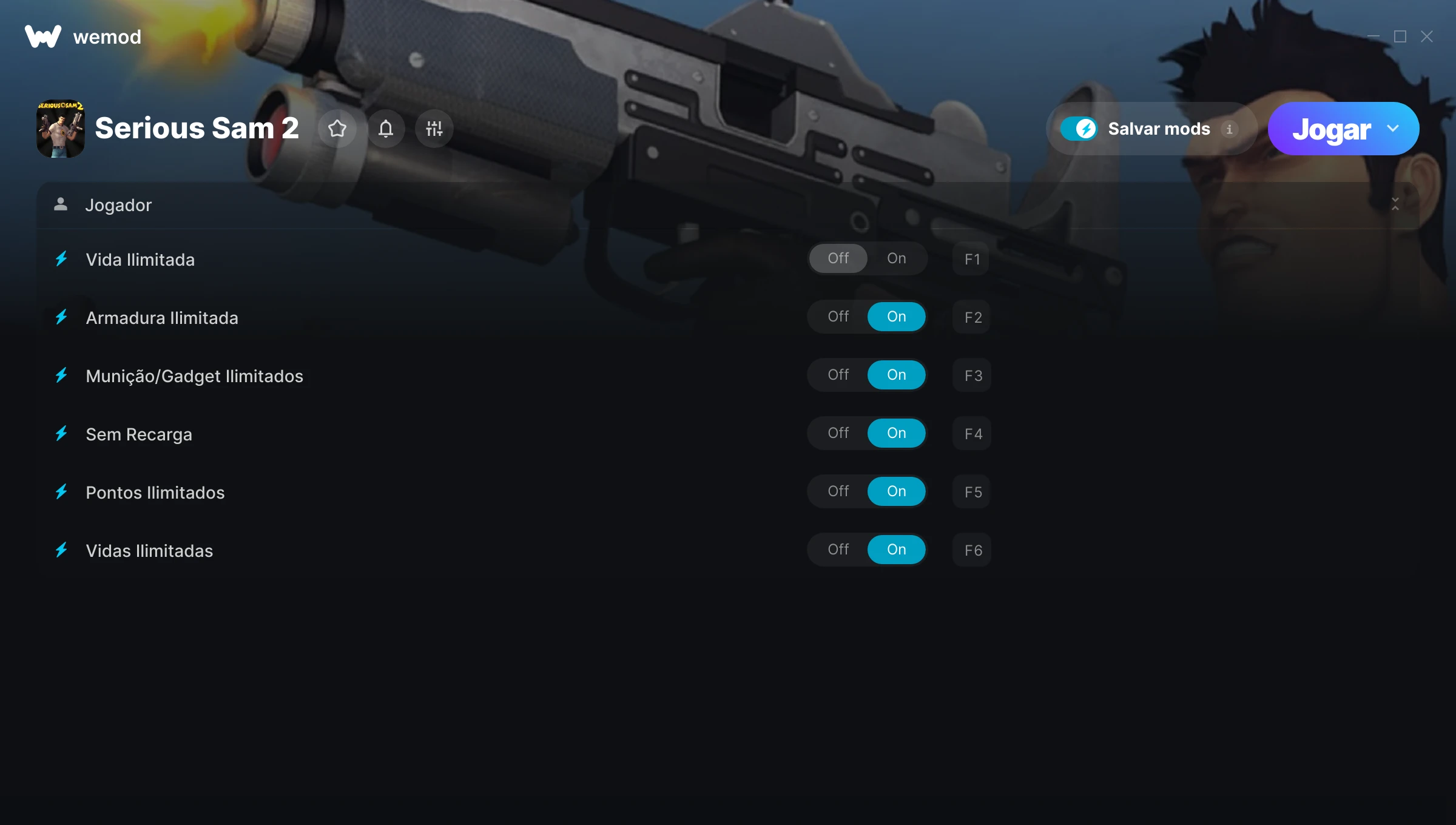 Captura de tela de trapaças de Serious Sam 2