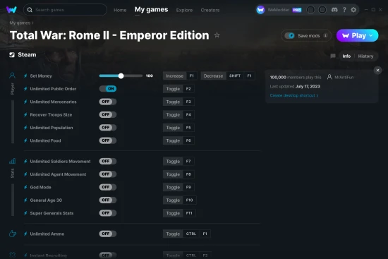 Total War: Rome II - Emperor Edition cheats screenshot