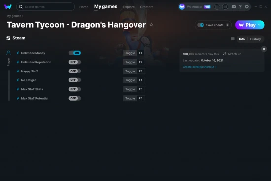 Tavern Tycoon - Dragon's Hangover cheats screenshot