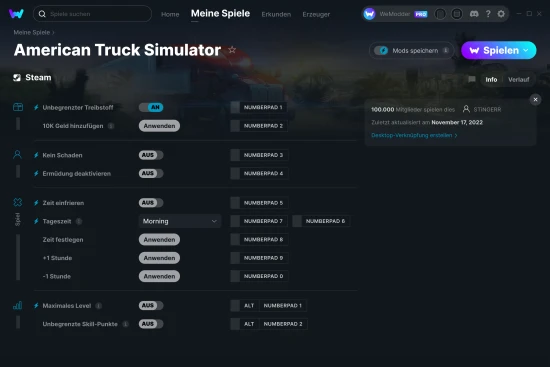 American Truck Simulator Cheats Screenshot
