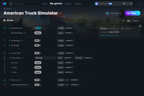 American Truck Simulator cheats screenshot