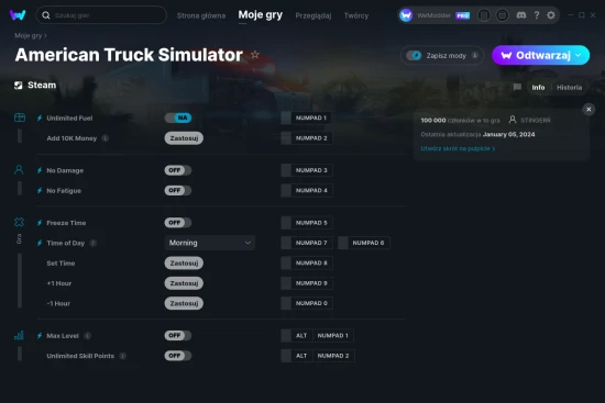 cheaty American Truck Simulator zrzut ekranu
