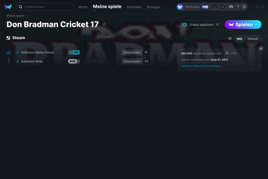 Don Bradman Cricket 17 Cheats Screenshot