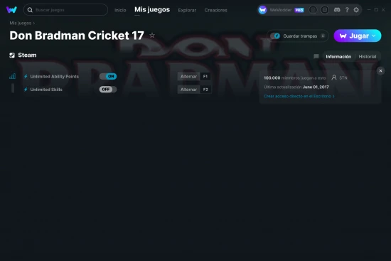 captura de pantalla de las trampas de Don Bradman Cricket 17