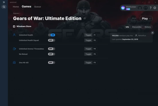 Gears of War: Ultimate Edition cheats screenshot