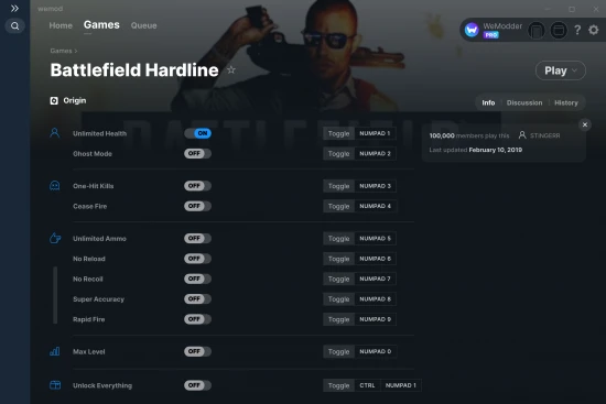 Battlefield Hardline cheats screenshot