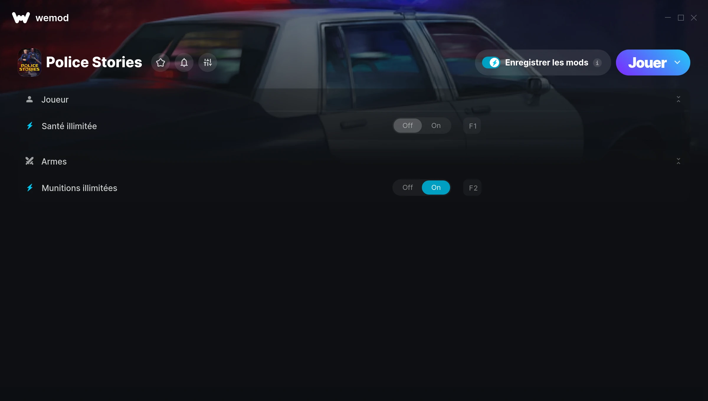 Capture d’écran des cheats pour Police Stories