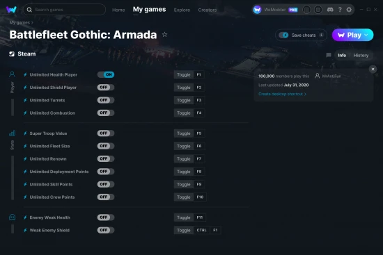Battlefleet Gothic: Armada cheats screenshot