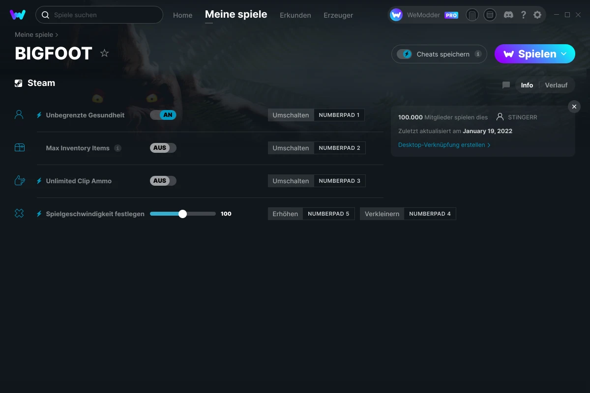 BIGFOOT Cheats und Trainer für PC - WeMod