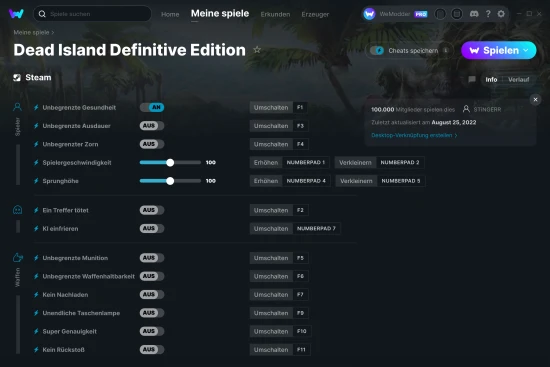 Dead Island Definitive Edition Cheats Screenshot