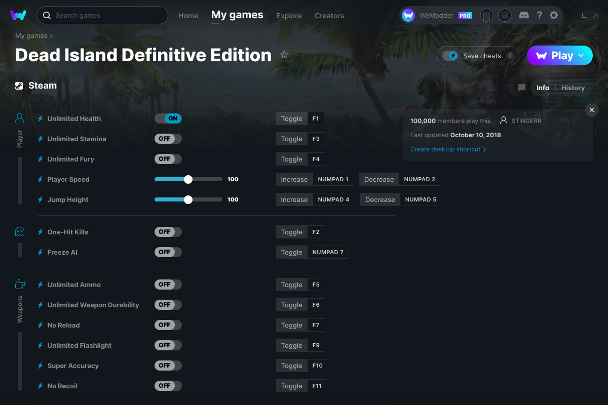 Dead Island Definitive Edition Cheats and Trainer for Steam Trainers