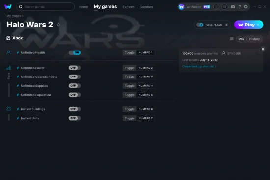 Halo Wars 2 cheats screenshot