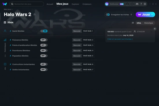 Capture d'écran de triches de Halo Wars 2
