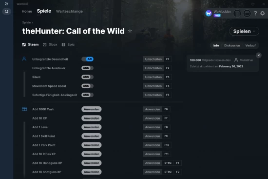 theHunter: Call of the Wild Cheats Screenshot