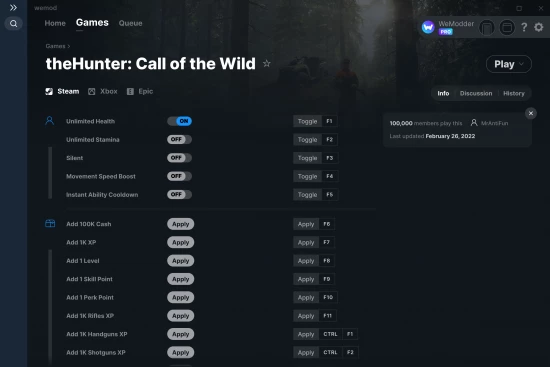 theHunter: Call of the Wild cheats screenshot