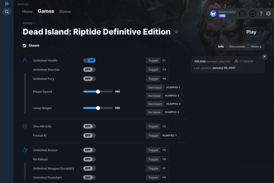 Dead Island: Riptide Definitive Edition cheats screenshot