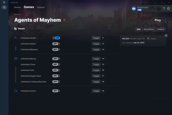 Agents of Mayhem cheats screenshot