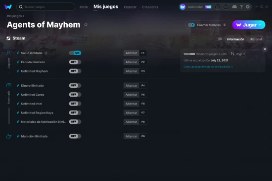 captura de pantalla de las trampas de Agents of Mayhem