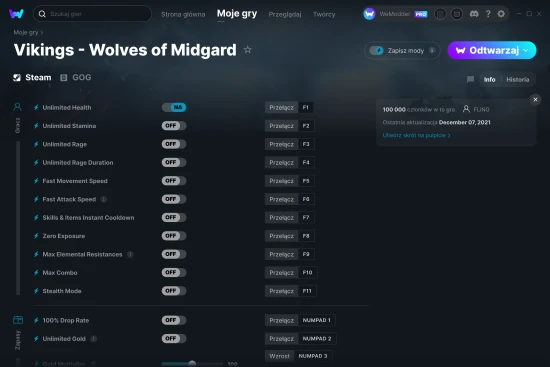 cheaty Vikings - Wolves of Midgard zrzut ekranu