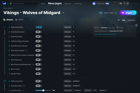 Captura de tela de cheats do Vikings - Wolves of Midgard