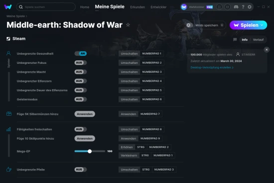 Middle-earth: Shadow of War Cheats Screenshot