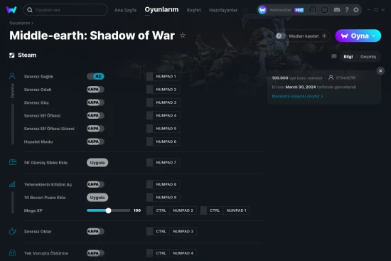 Middle-earth: Shadow of War hilelerin ekran görüntüsü