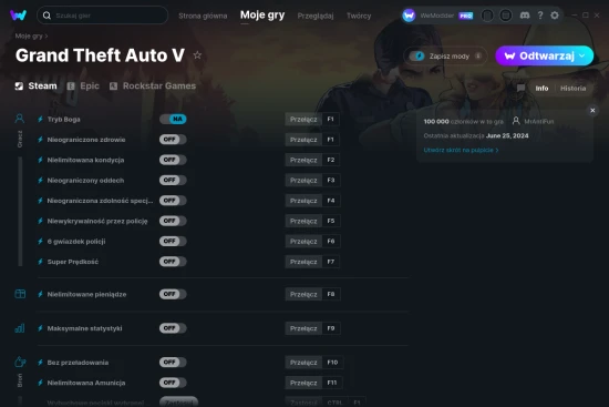 cheaty Grand Theft Auto V zrzut ekranu