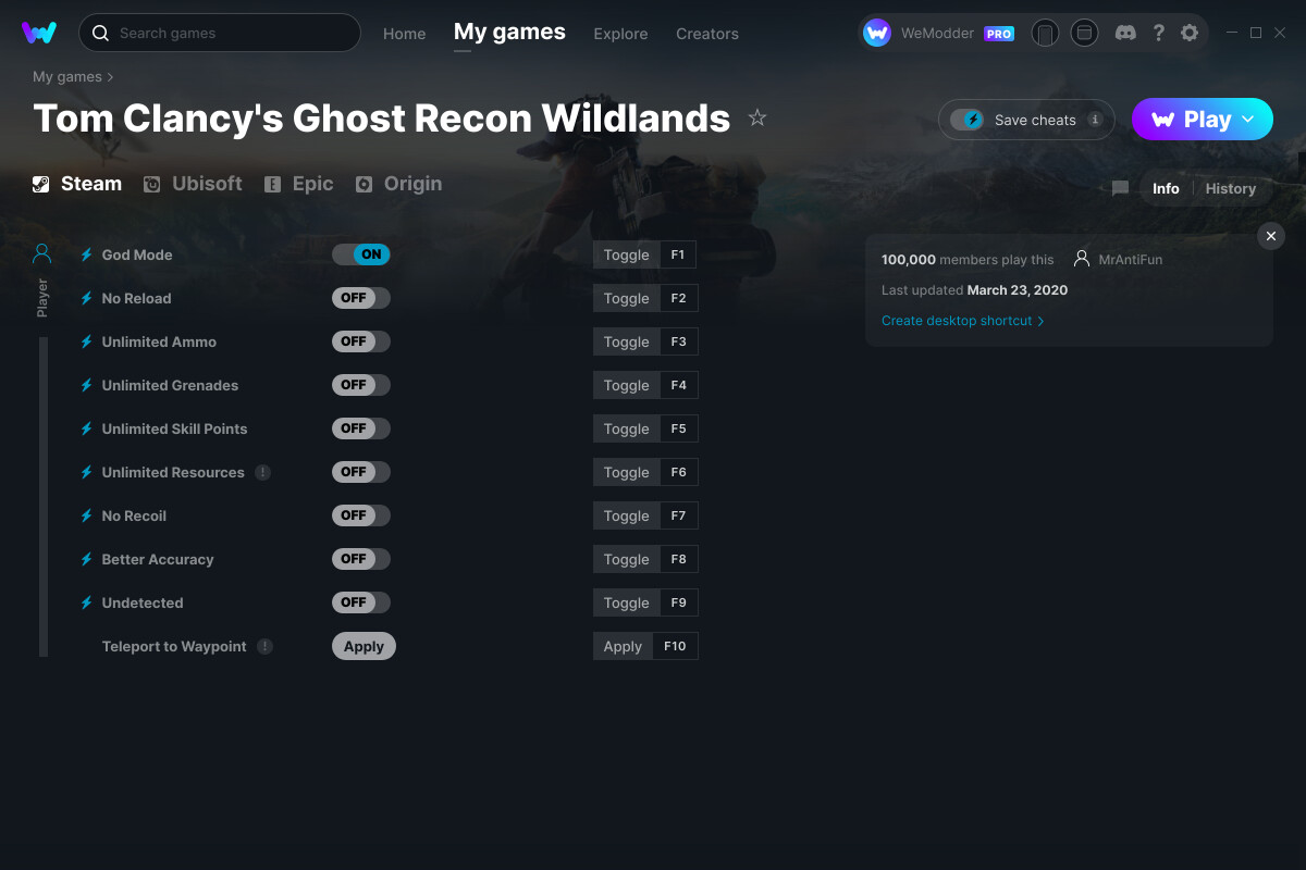 cheat codes for ghost recon wildlands weapons
