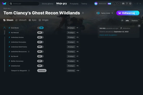cheaty Tom Clancy's Ghost Recon Wildlands zrzut ekranu