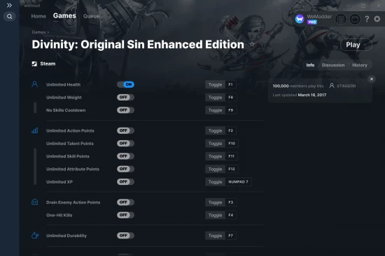 Divinity: Original Sin Enhanced Edition cheats screenshot