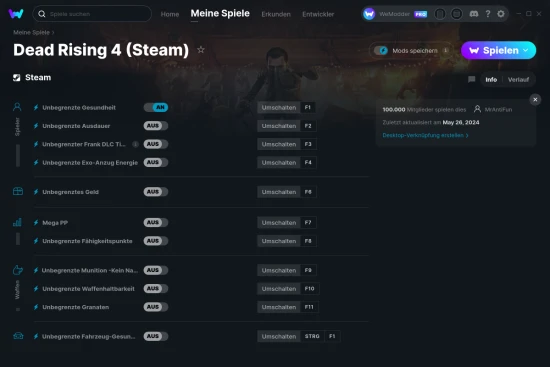 Dead Rising 4 (Steam) Cheats Screenshot