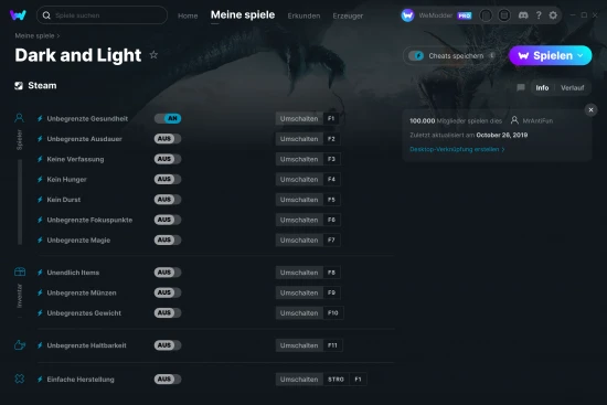 Dark and Light Cheats Screenshot