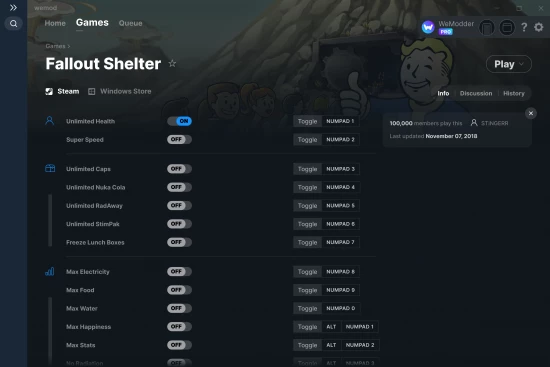 Fallout Shelter cheats screenshot