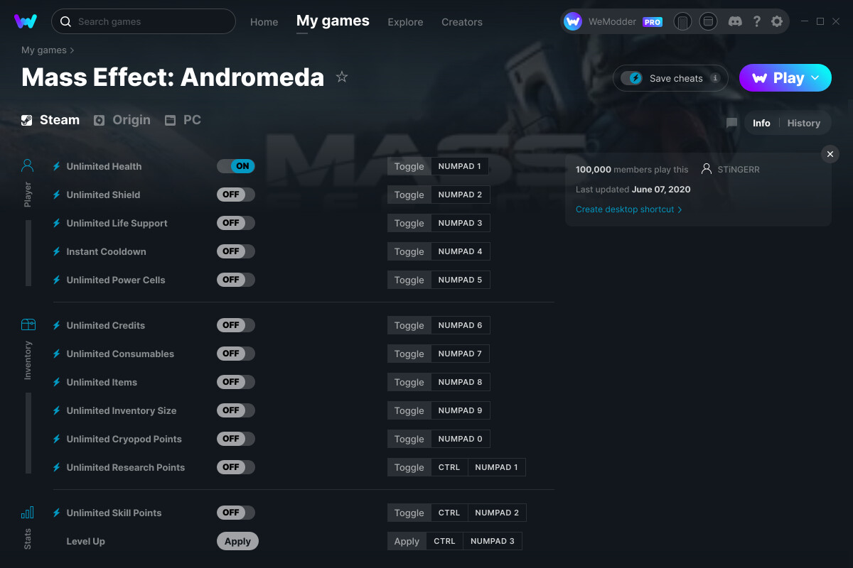 Mass Effect Andromeda Cheats and Trainer Trainers WeMod Community