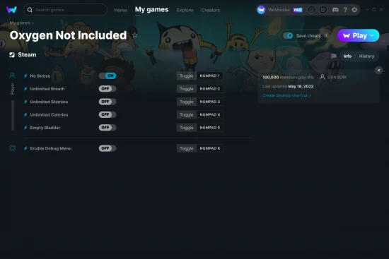 Oxygen Not Included cheats screenshot